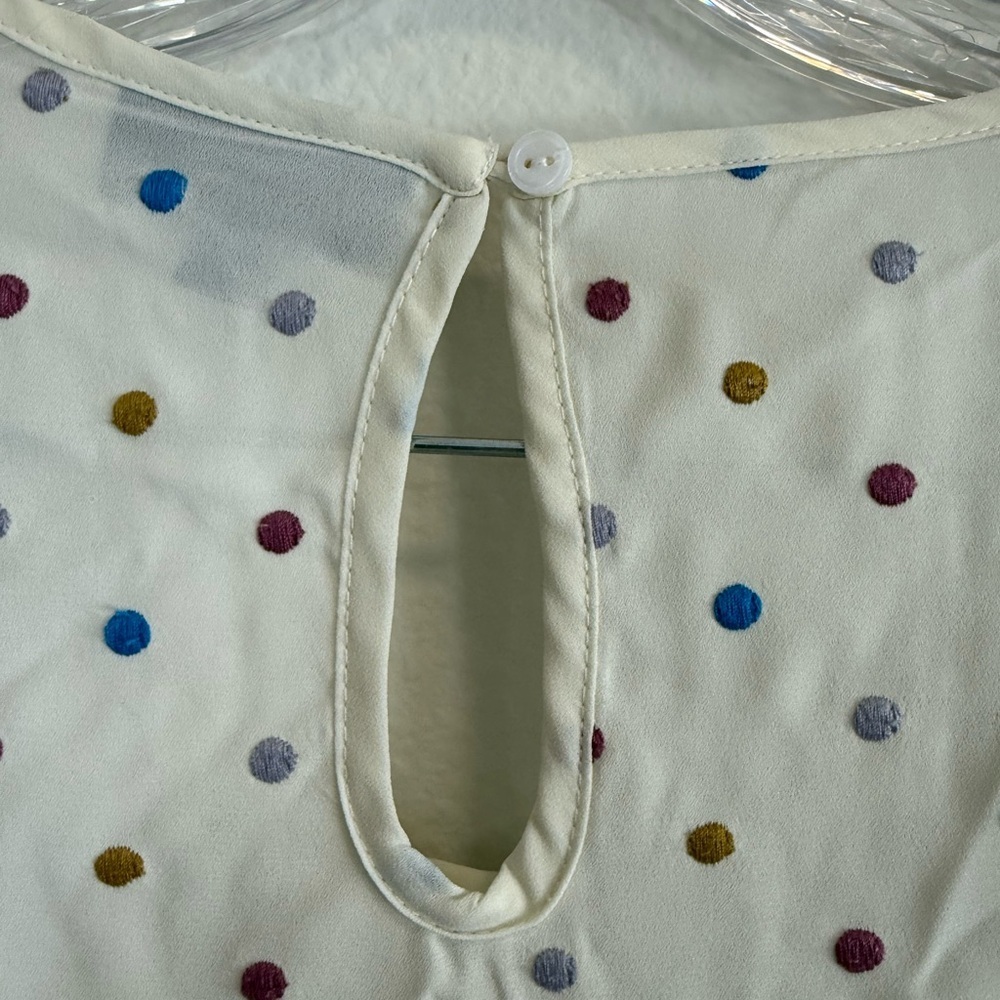 ModCloth Sheer Embroidered Polka Dot Top Size 2XL - Picture 5 of 7